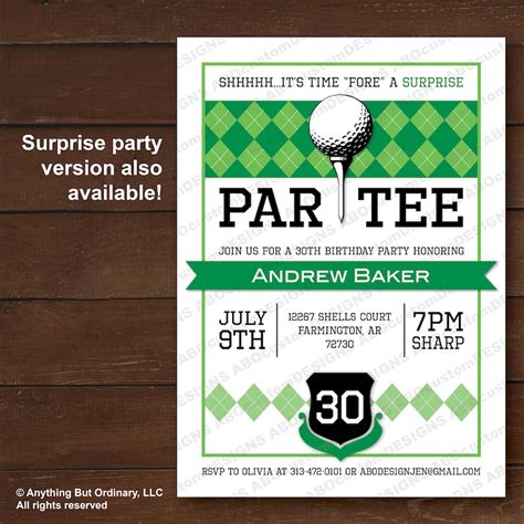 Golf Birthday Invitations Printable Golf Birthday Partee - Etsy