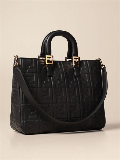 Fendi leather bag with embossed all over FF logo | Tote Bags Fendi ...