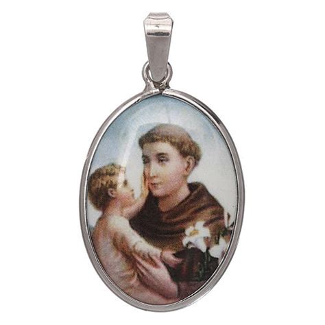 Oval Medal In Silver 27mm Saint Anthony Online Sales On HOLYART