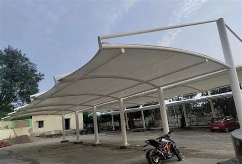 Very Attractive Cantilever Car Parking Tensile Structure Paint Coated