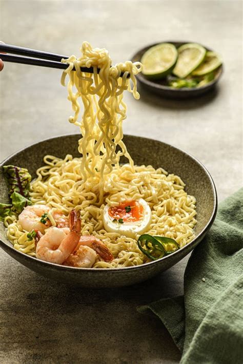 Noodles with Shrimp and Egg Stock Image - Image of asian, traditional