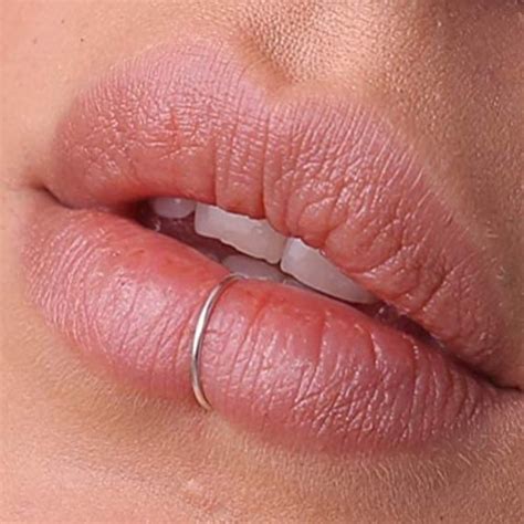 Silver Fake Lip Ring In Sterling Silver No Piercing Needed Lip Cuff