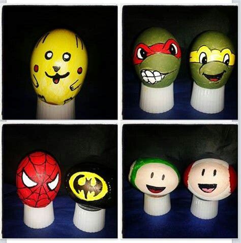 Easter Eggs Huevos De Pascua Pintados A Mano Pikachu Ninja Turtles