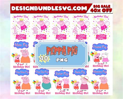 40 Peppa Pig Svg Bundle Peppa Pig Svg Files For Cricut Peppa Etsy