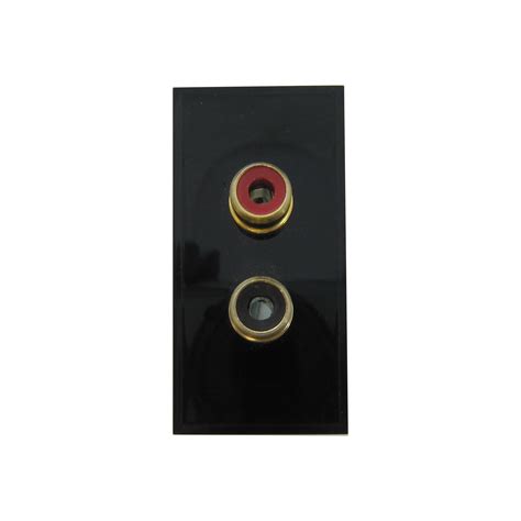 Gh Female Twin Phono Socket Module Black