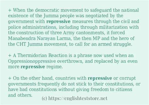 Make sentence of "repressive" - EnglishTestStore Blog