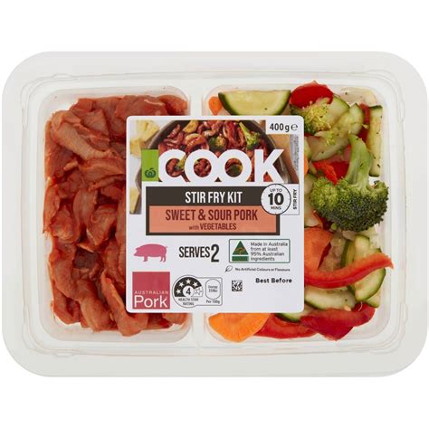 Woolworths Cook Stir Fry Kit Sweet Sour Pork With Vegetables 400g