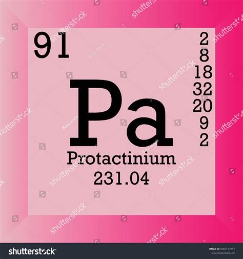 Pa Protactinium Chemical Element Periodic Table Royalty Free Stock