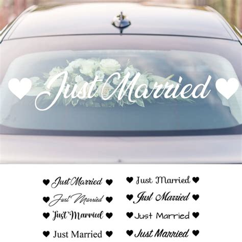 Just Married Car Sticker Wedding Decorations Ca Folksy