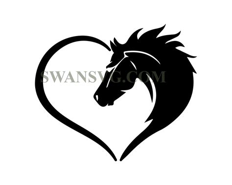 Horse Svg Horse Love Svg Heart Horse Svg Animal Love Svg Cute Svg