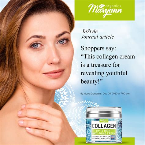 Maryann Organics Collagen Cream Anti Aging Face Moisturizer Day And Night Natural Formula With