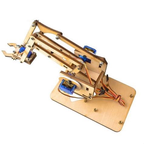 Arduino Diy Mearm Dof Wooden Wood Acrylic Diy Robotics Robot Arm Kit