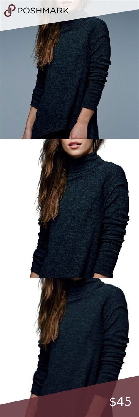 Free People Split Back Turtleneck Sweater Sweaters Turtleneck