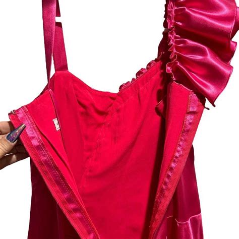 Vintage Handmade Hot Pink Satin Barbie Dream Dress Fo Gem