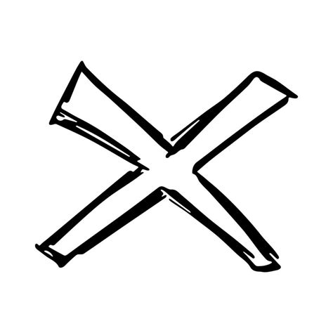 Hand Drawn Cross Mark Illustration Marker Wrong Sign Clipart Ink