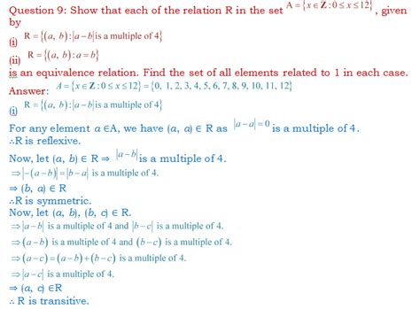 Show That Each Of The Relation R In The Set Ncert Solutions Cbse Sample Papers And Syllabus