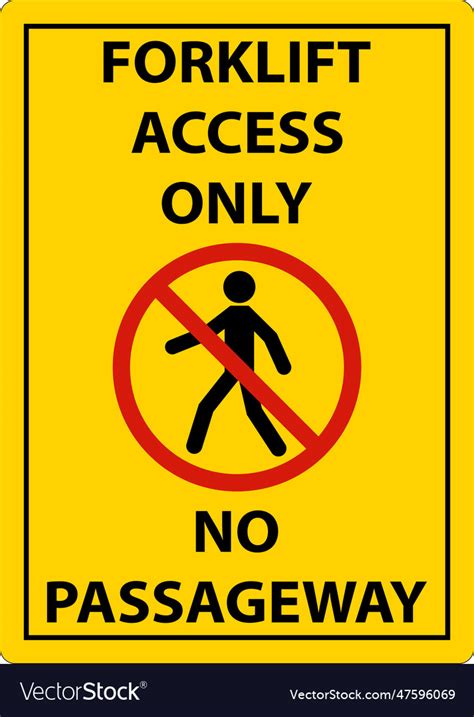 2 Way Forklift Access Only Sign On White Vector Image