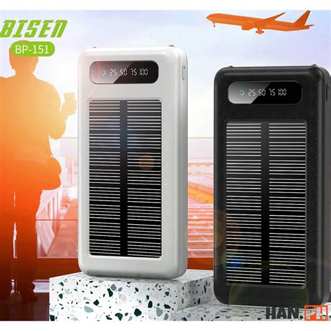 Bisen BP151 Solar Powerbank Original 10000mAh 2 4A Dual Output Power