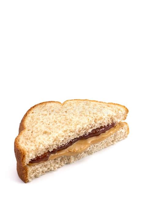 A Classic Peanut Butter and Strawberry Jelly Sandwich on Wheat B Stock Photo - Image of copy ...