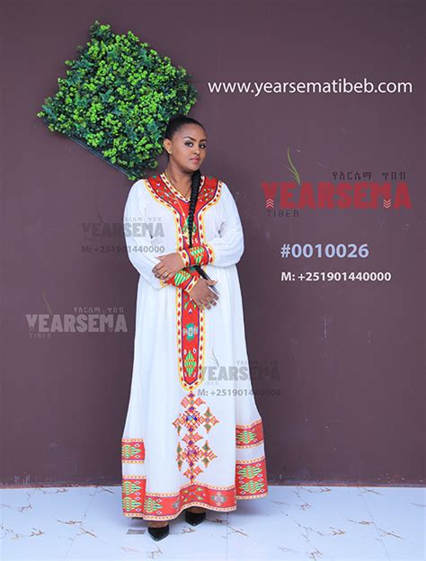 Bright Red Ethiopian And Eritrean Handmade Traditional Dress Ye