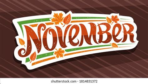 Vector Banner November White Logo Curly Stock Vector (Royalty Free ...