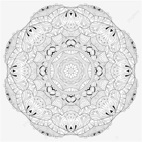 Hand Drawn Zentangle Mandala For Coloring Page Cover Mandalas Coloring