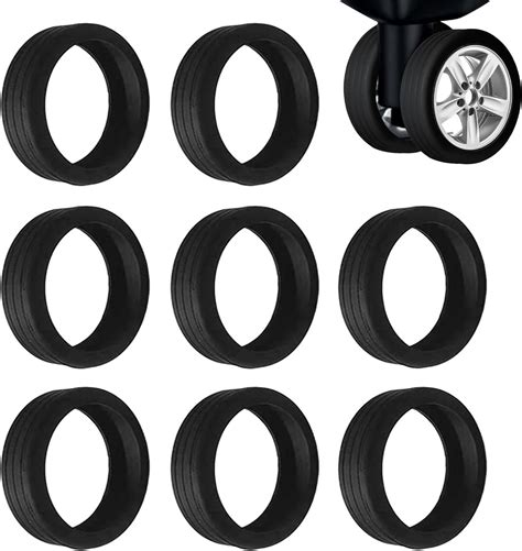 Homfanseec 8pcs Luggage Wheel Covers Portable Suitcase Wheel Protector Covers