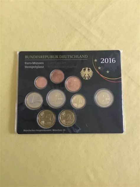 ORIGINAL EURO KURSMÜNZENSATZ KMS Deutschland BRD 2016 D in stgl EUR 7