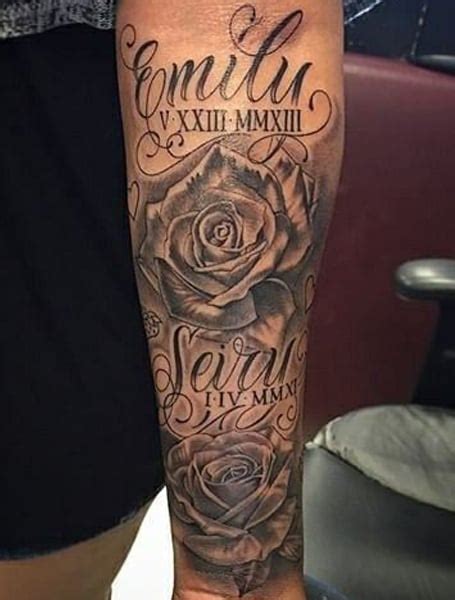 25 Rose Tattoo With Name Forearm Pics Wallpaper