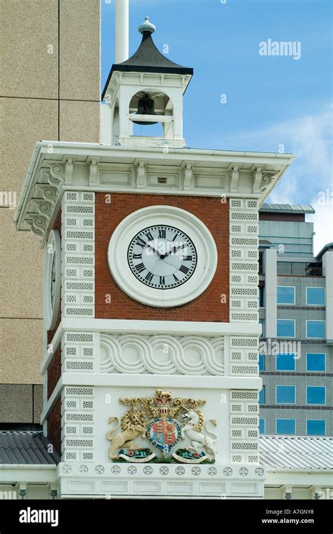 Clock Tower Cathedral Square Christchurch New Zealand Stock Photo