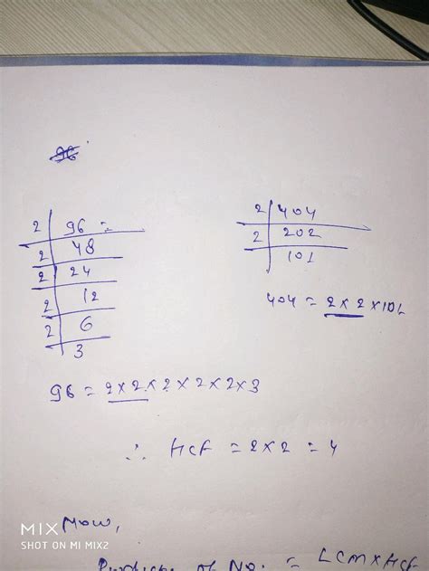 Find The LCM And HCF Of The Following Pairs Of Integers And Verify That