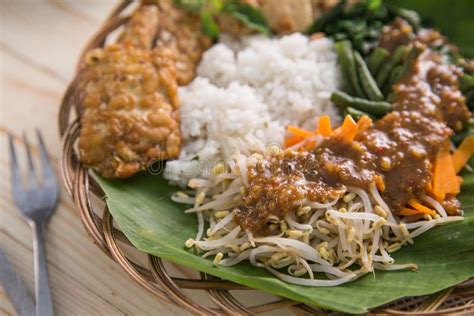 Traditional Indonesian Culinary. Nasi Pecel Stock Image - Image of ...