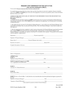 Fillable Online Wcsu Request For Compensation For Activities Wcsu Fax