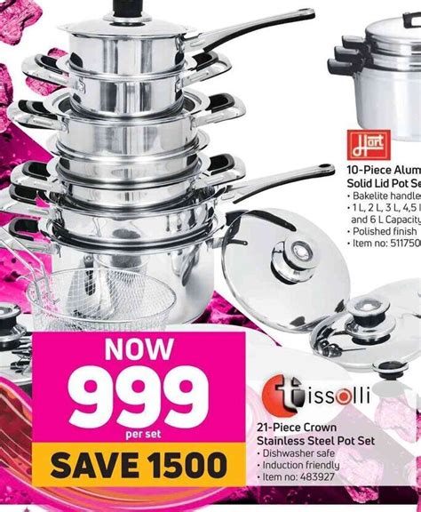 Tissolli Piece Crown Stainless Steel Pot Set Offer At Game