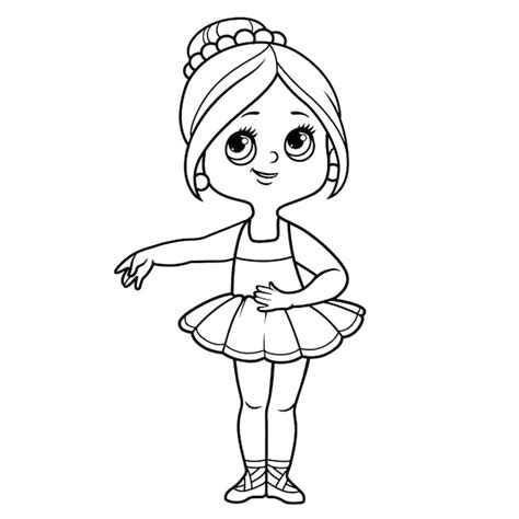 Cartoon Little Girl Black And White