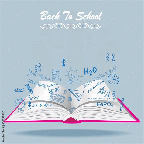 Welcome Back To School Drawing Vector illustration Stock Vector | Adobe ...