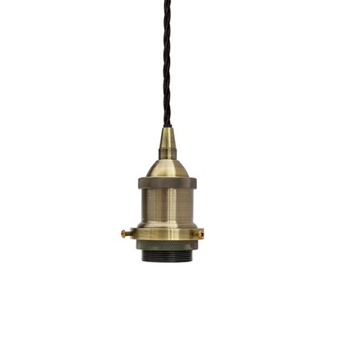 Soho Lighting Antique Brass Decorative Bulb Holder With Black Twisted