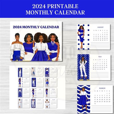 African American Calendar Etsy