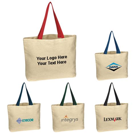 Logo Imprinted Natural Cotton Canvas Tote Bags - Cotton Tote Bags