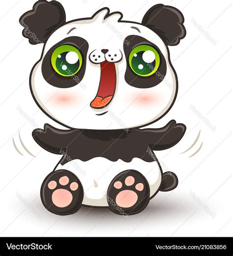 Kawaii Panda Royalty Free Vector Image Vectorstock