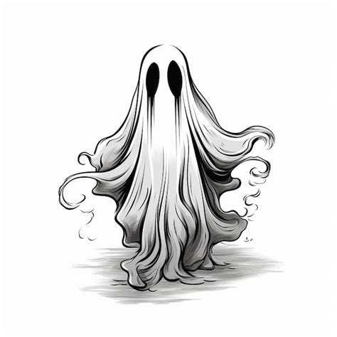 Premium AI Image | Halloween Ghost Drawing for Halloween Crafts