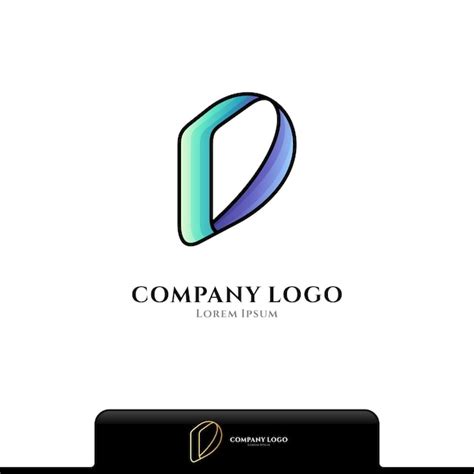 Logotipo Simple Letra D Aislado En Blanco Vector Premium