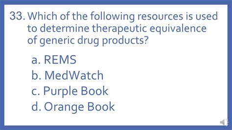 Ptcb Ptce Practice Test Question 33 Therapeutic Equivalence Of