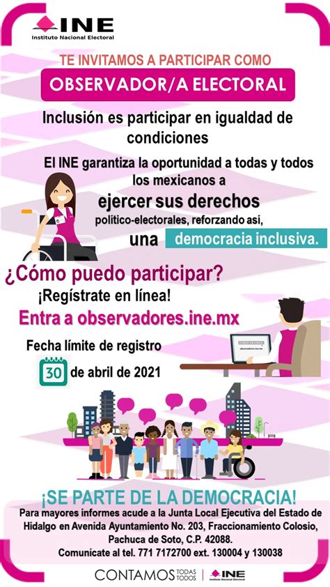 Convoca INE Hidalgo a participar en la Observación Electoral Central