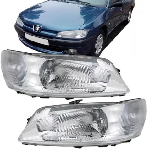 Par Farol Peugeot 306 1997 1998 99 Lente Raiada Simples Tyc