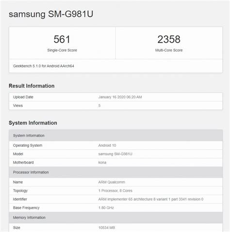 Bocor Di Geekbench Samsung Galaxy S G Usung Ram Gb Jagat Review