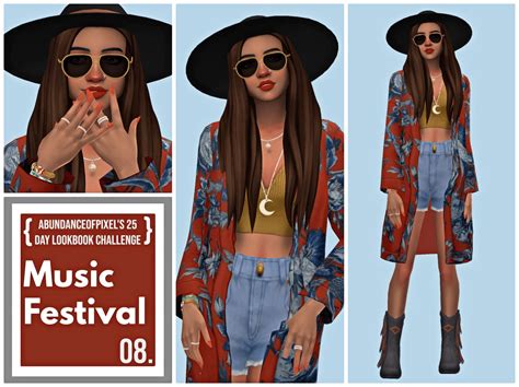 Sims Day Lookbook Challenge Music Festival The Sims Book