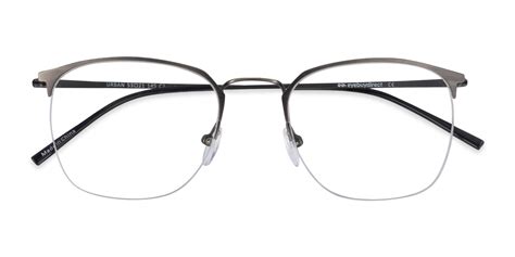 Urban Square Gunmetal Semi Rimless Eyeglasses Eyebuydirect Canada