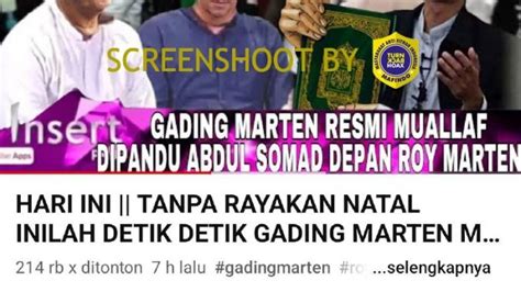 Cek Fakta Ustad Abdul Somad Pandu Gading Marten Jadi Mualaf Di Hadapan