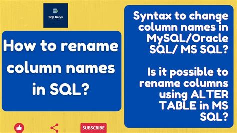 Alter Column Rename In Sql Server Templates Sample Printables